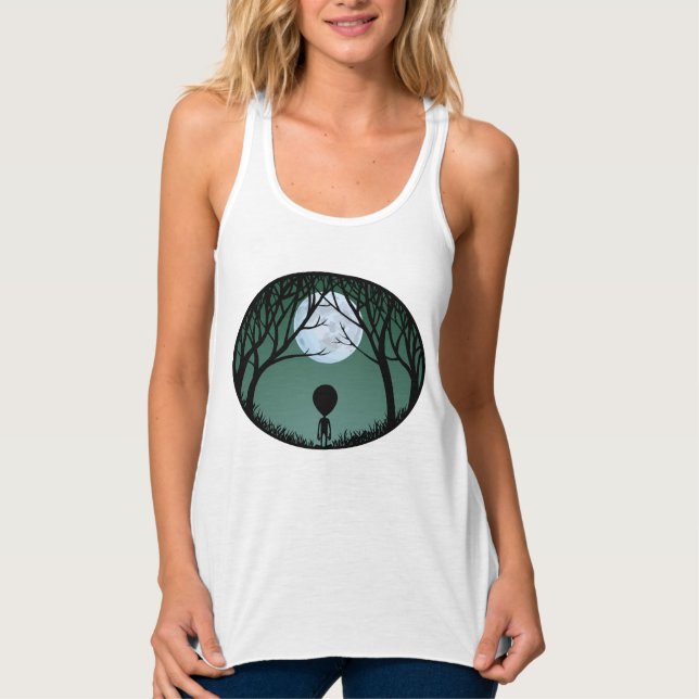 Alien-Tanktopet Kvinnor är frimodiga utomjordingar Linne Med Racerback (Framsida)