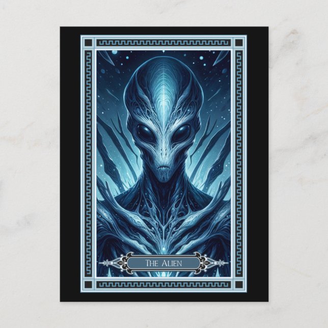 Alien Tarot Card Vykort (Framsida)