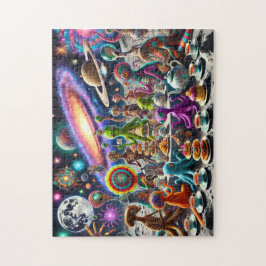 Alien Tea Party Whimsical Extraterrestrial Cosmic Pussel