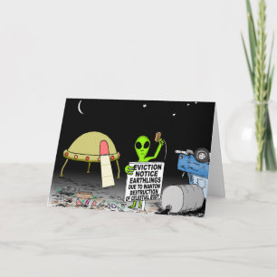 Alien Tecknad - Tecknad för avhysning Kort