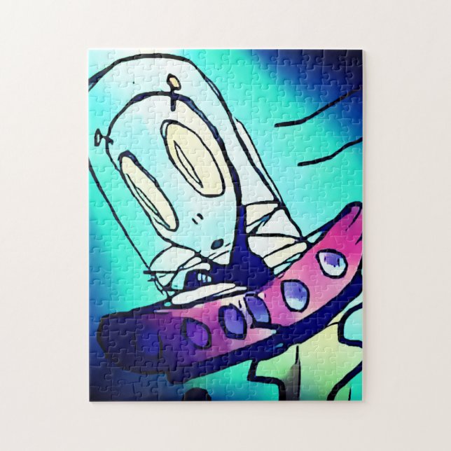 Alien Teckning Puzzle Pussel (Vertikal)