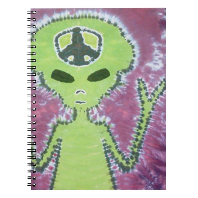 Alien Tie Dye Anteckningsbok (Framsidan)