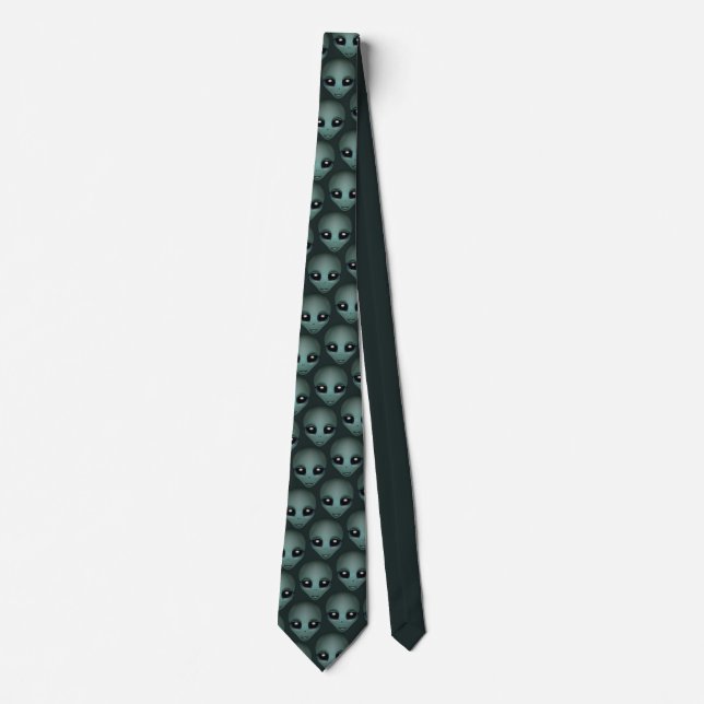 Alien Ties presenterar Grått Alien Necktie Alien A Slips (Framsida)