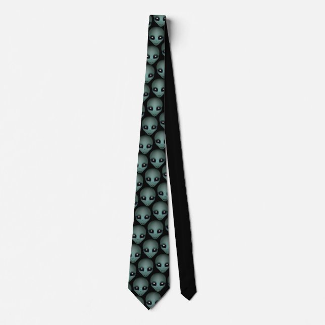 Alien Ties presenterar Grått Alien Necktie Alien A Slips (Framsida)