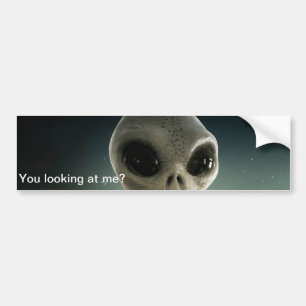 Alien, "tittar du på mig?" Bilmärke. Bildekal
