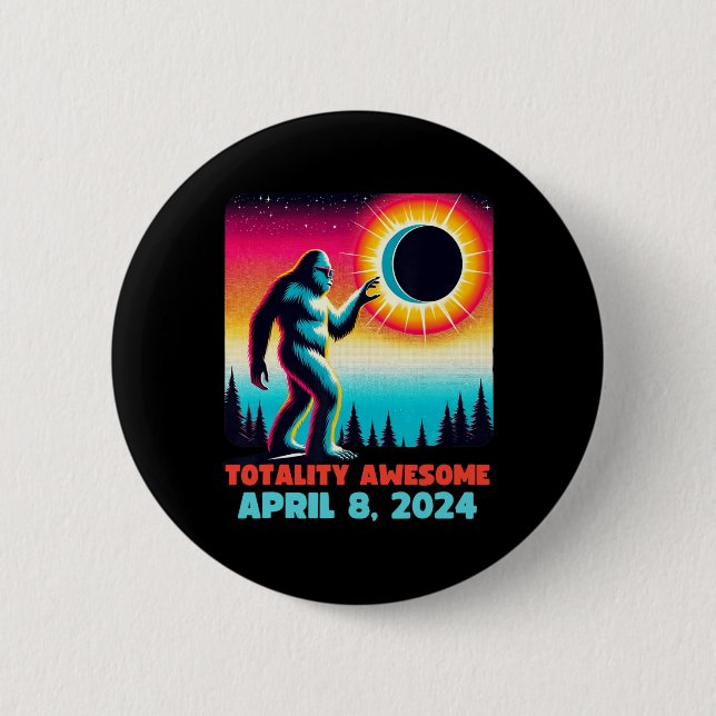 Alien Total Solar Eclipse 4.8.2024 Apparel Knapp (Framsida)