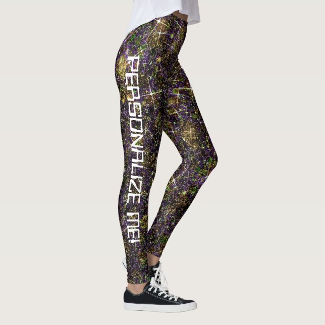 Alien Treasure Trove Galaxy Glitter ANPASSNINGSBAR Leggings (Höger)