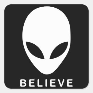 Alien Tro Fyrkantigt Klistermärke