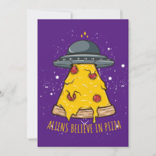 Alien Tro i Pizza Inbjudningar