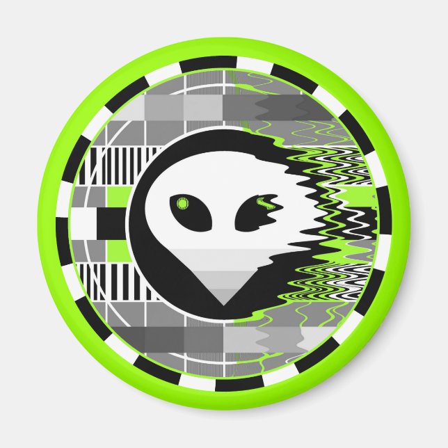 Alien TV Round Magnet (Framsidan)
