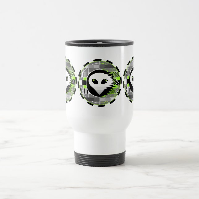 Alien TV Round-resedator mugg (Center)