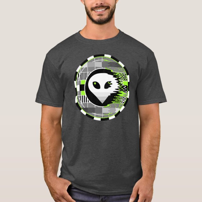 Alien TV Round t-shirt manar basal grått (Framsida)