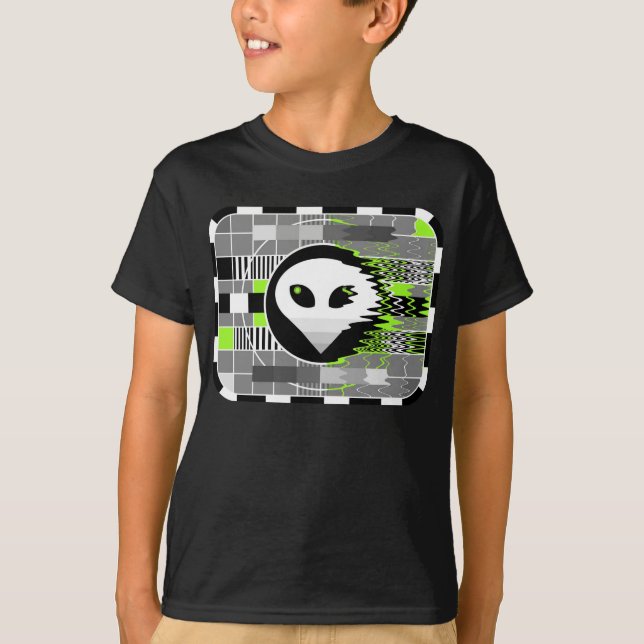 Alien TV t-shirt-barn, vanlig svart Tee (Framsida)