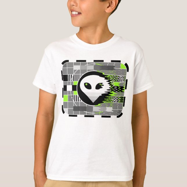 Alien TV t-shirt-barn, vanlig vit T-shirt (Framsida)