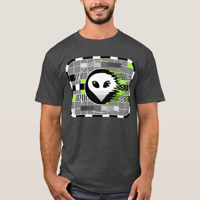 Alien TV t-shirt manar baskal grått (Framsida)