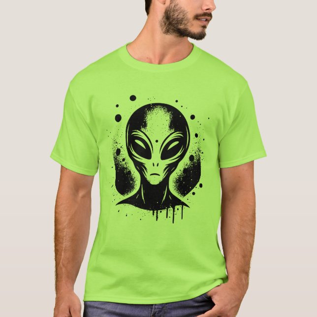 Alien UFO Area 51 Grey Alien Invasion Sci Fi Space T Shirt (Framsida)