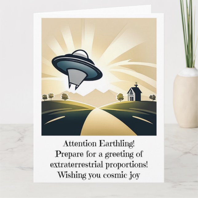 Alien UFO Big Card Kort (Framsida)