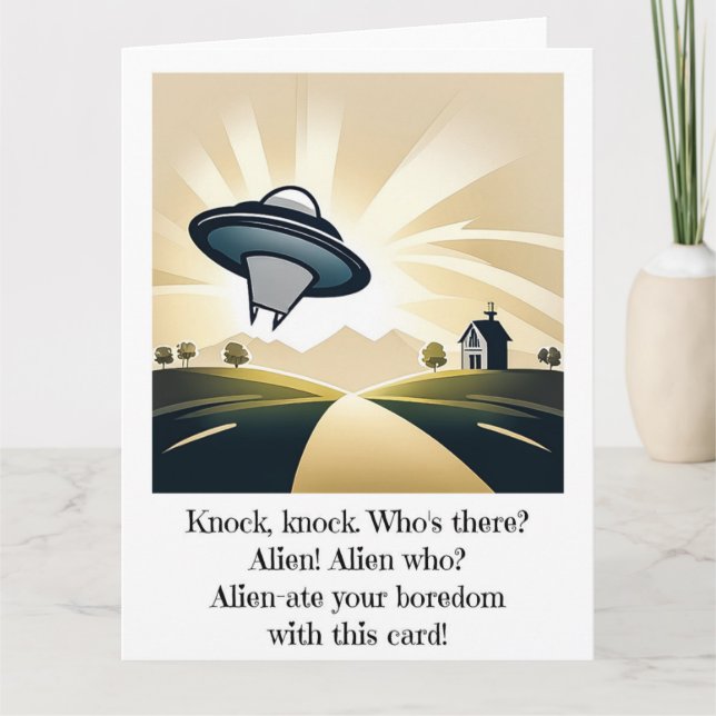 Alien UFO Big Card Kort (Framsida)