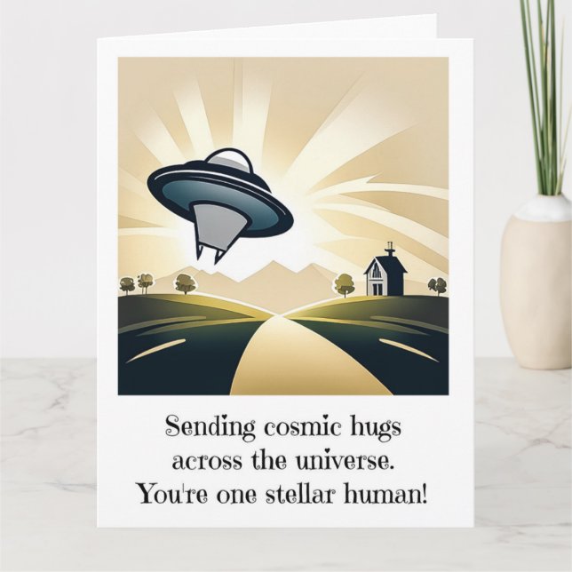Alien UFO Big Card Kort (Framsida)
