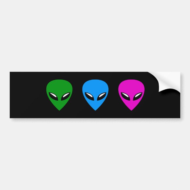 Alien UFO Bumper Sticker Bildekal (Framsidan)