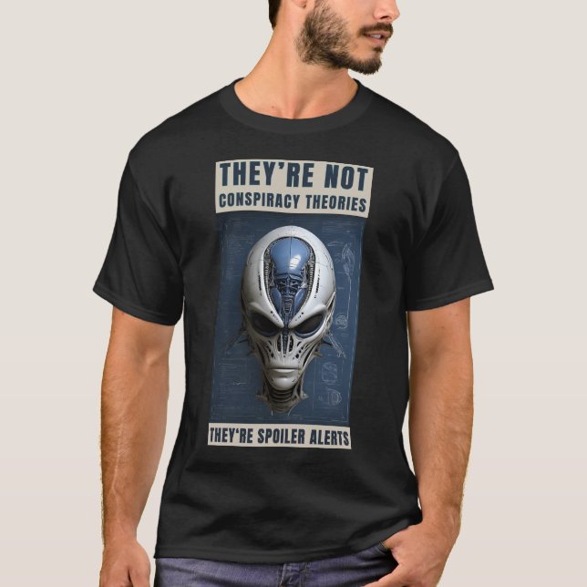 Alien UFO Conspiracy Teory New jersey Drones T Shirt (Framsida)