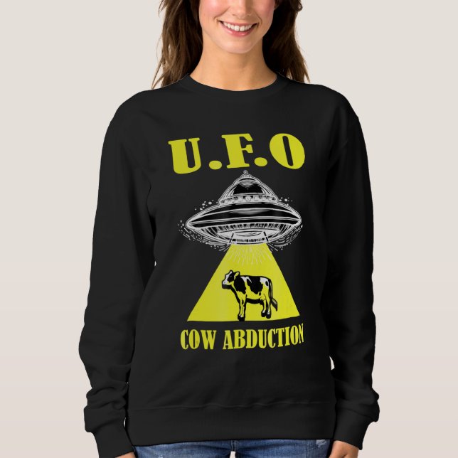 Alien Ufo Cow Abduction Alien Space T Shirt (Framsida)