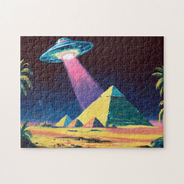 Alien UFO Egyptian Pyramids Pussel (Horisontell)