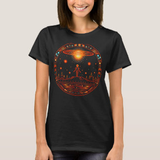 Alien UFO Extraterrestrial Mayan Himmel People Gra T Shirt