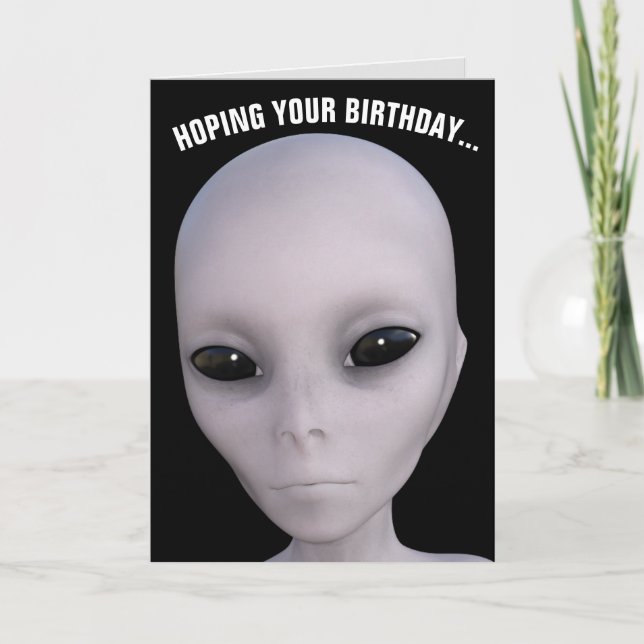 ALIEN UFO FÖDELSEDAGSKORT KORT (Framsida)