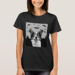 Alien UFO Funny Papillon Hund älskare Manar Women  T Shirt<br><div class="desc">utomjordingar,  utomjordingar,  rymd,  fart,  galaxer,  stjärnor,  måne,  planet,  science fiction,  universum,  astronaut</div>