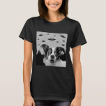 Alien UFO Funny Papillon Hund älskare Manar Women  T Shirt<br><div class="desc">utomjordingar,  utomjordingar,  rymd,  fart,  galaxer,  stjärnor,  måne,  planet,  science fiction,  universum,  astronaut</div>