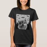 Alien UFO Funny Pommern Hund älskare Manar Women K T Shirt<br><div class="desc">utomjordingar,  utomjordingar,  rymd,  fart,  galaxer,  stjärnor,  måne,  planet,  science fiction,  universum,  astronaut</div>