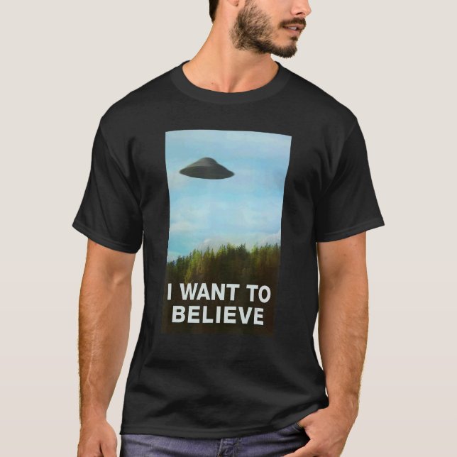 Alien Ufo Hunter, jag vill tro Ufo Day T Shirt (Framsida)