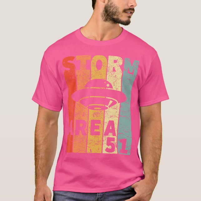 Alien Ufo Hunter Storm Area 51 Raid T Shirt (Framsida)