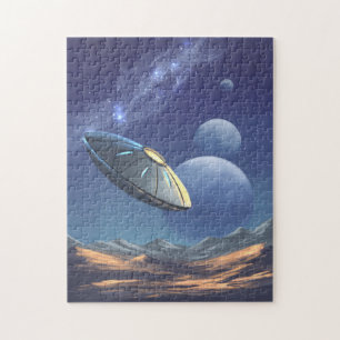 Alien ufo i rymden pussel
