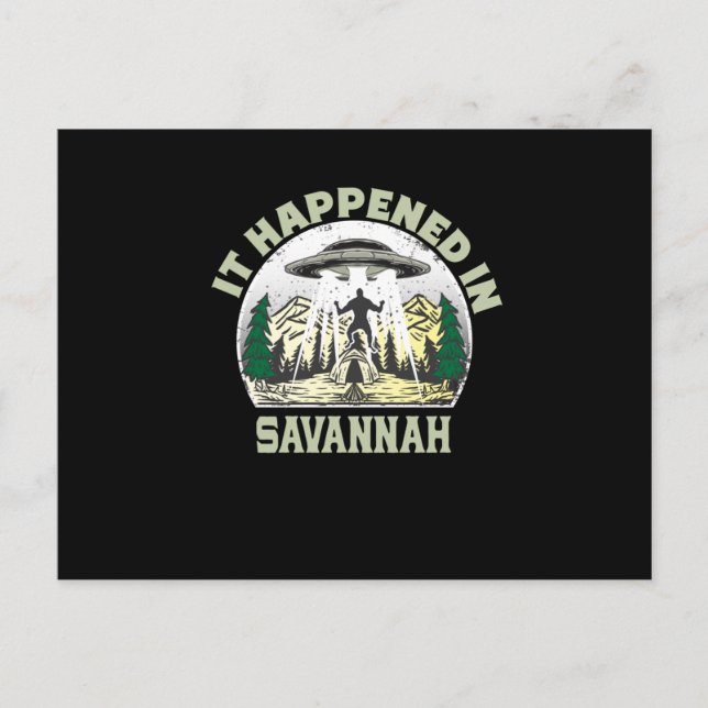 Alien UFO i savannah City Vykort (Framsida)