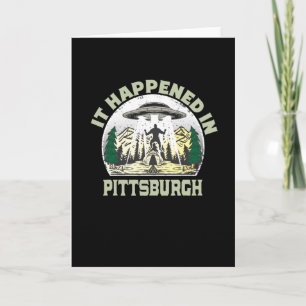Alien UFO i staden Pittsburgh Kort