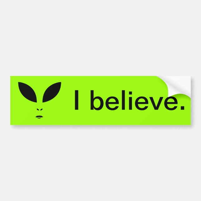 Alien (UFO), JAG TROR Bumper Sticker Bildekal (Framsidan)
