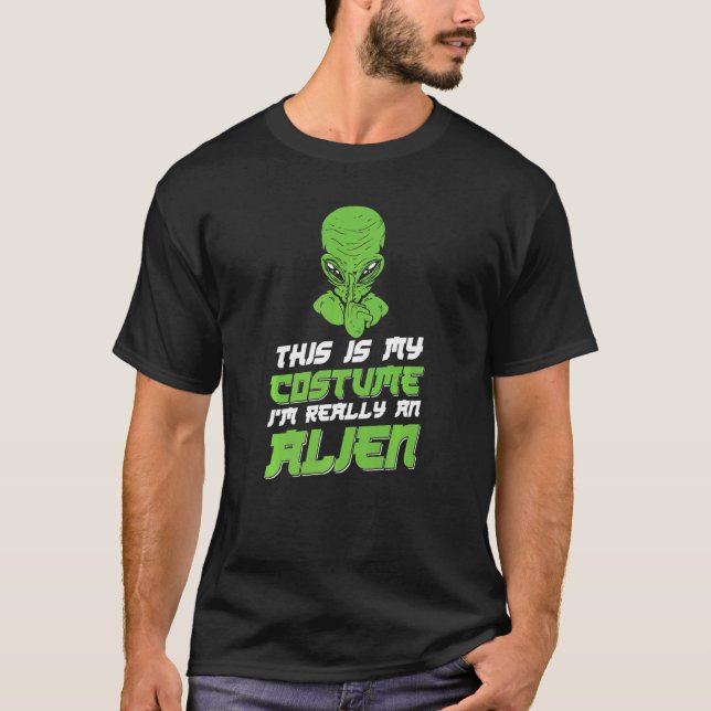 Alien Ufo Memages Roligt 3 T Shirt (Framsida)