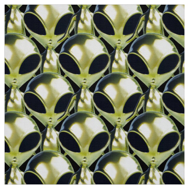 Alien UFO Metallic Mönster Fabric - Anpassningsbar Tyg (Provkarta)