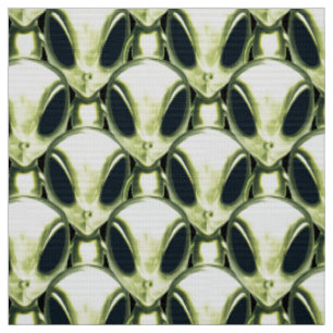 Alien UFO Metallic Mönster Fabric Tyg