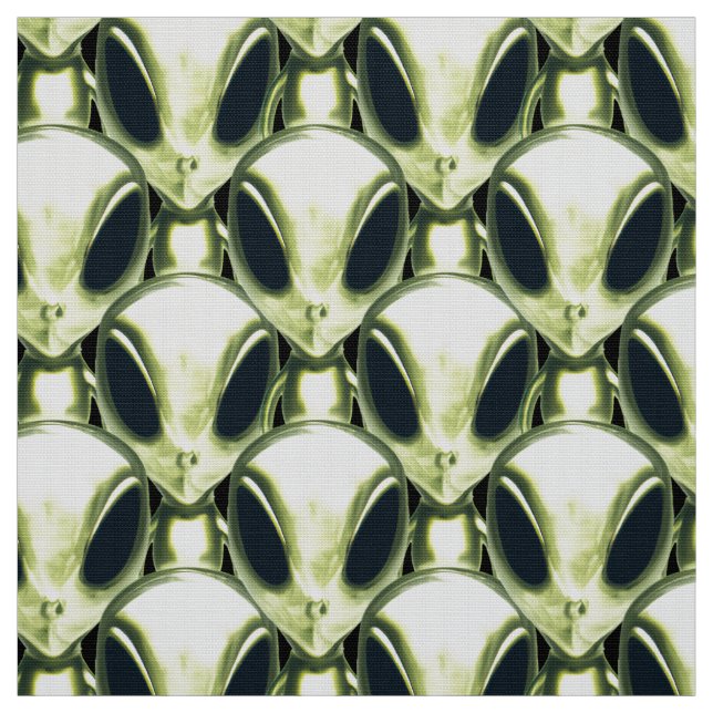 Alien UFO Metallic Mönster Fabric Tyg (Provkarta)