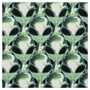 Alien UFO Metallic Mönster Tyg