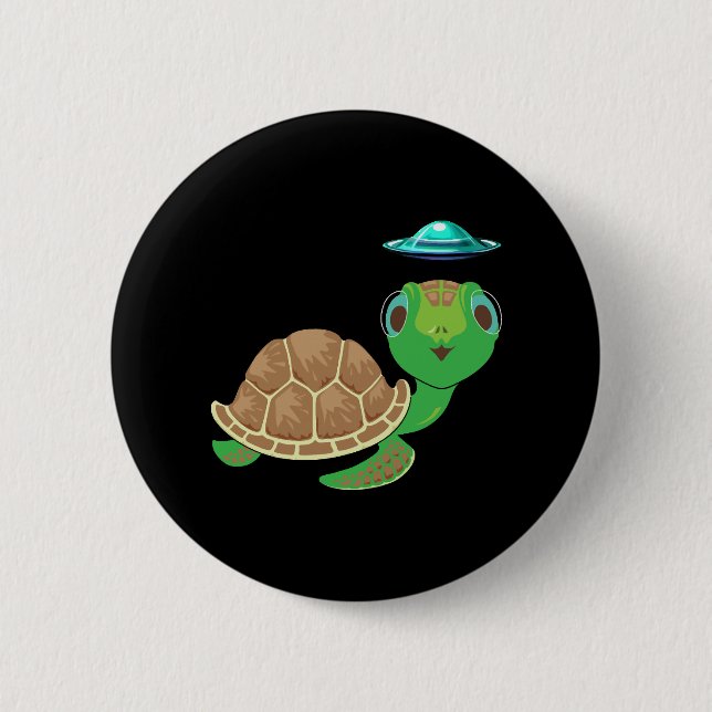 Alien, UFO och Turtle Bizarre Abduction Knapp (Framsida)