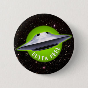 Alien UFO: "Outta here" roligt Knapp
