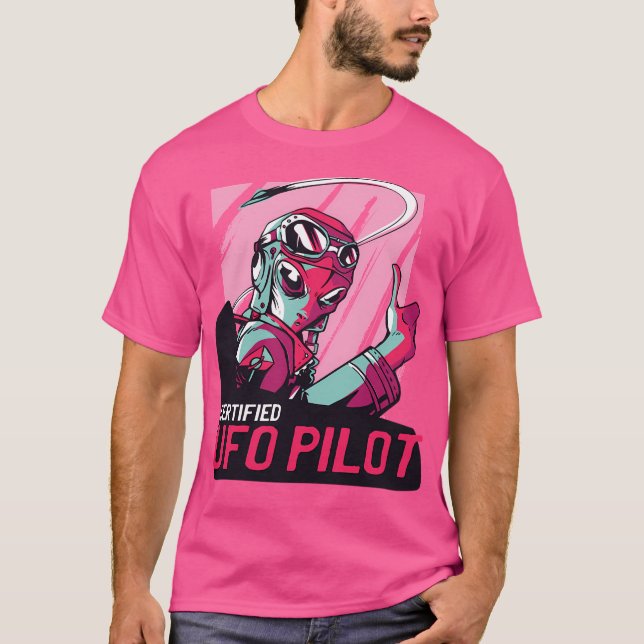 Alien Ufo Pilot T Shirt (Framsida)