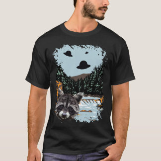Alien UFO Raccoon Lovers Extraterrestrial Encounte T Shirt