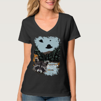 Alien UFO Raccoon Lovers Extraterrestrial Encounte T Shirt
