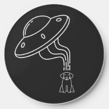 Alien UFO:s bortförande av en Hund marionett