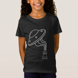 Alien UFO:s bortförande av en Hund marionett T Shirt